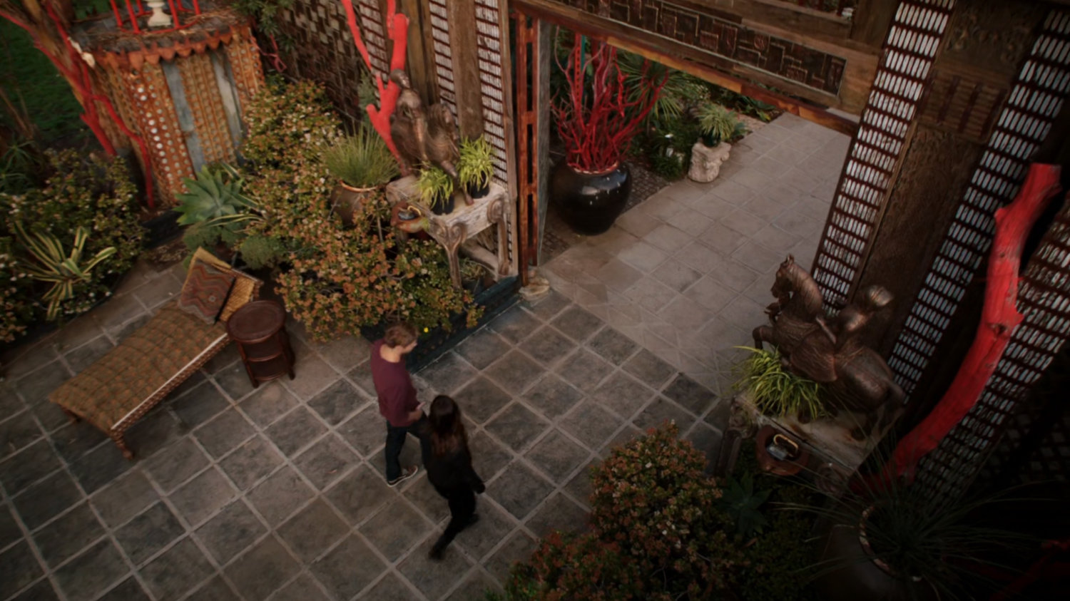 Lincoln and Skye in Afterlife courtyard.