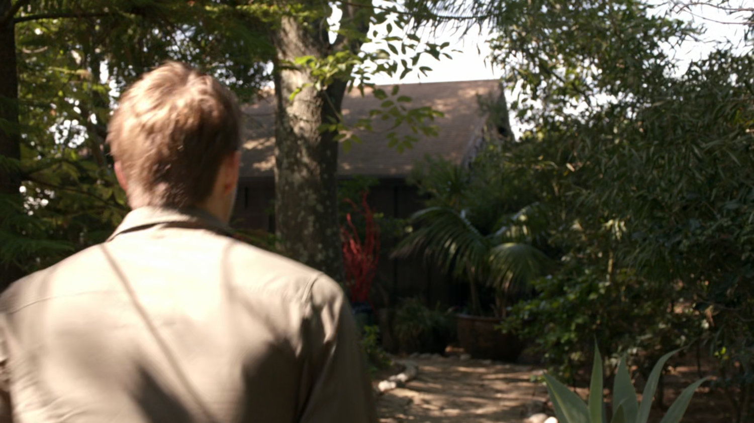Lincoln walking toward cabin in Afterlife.