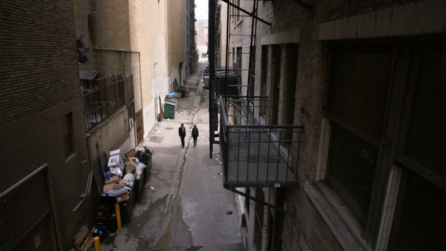 Cal and Skye in a Milwaukee alley.