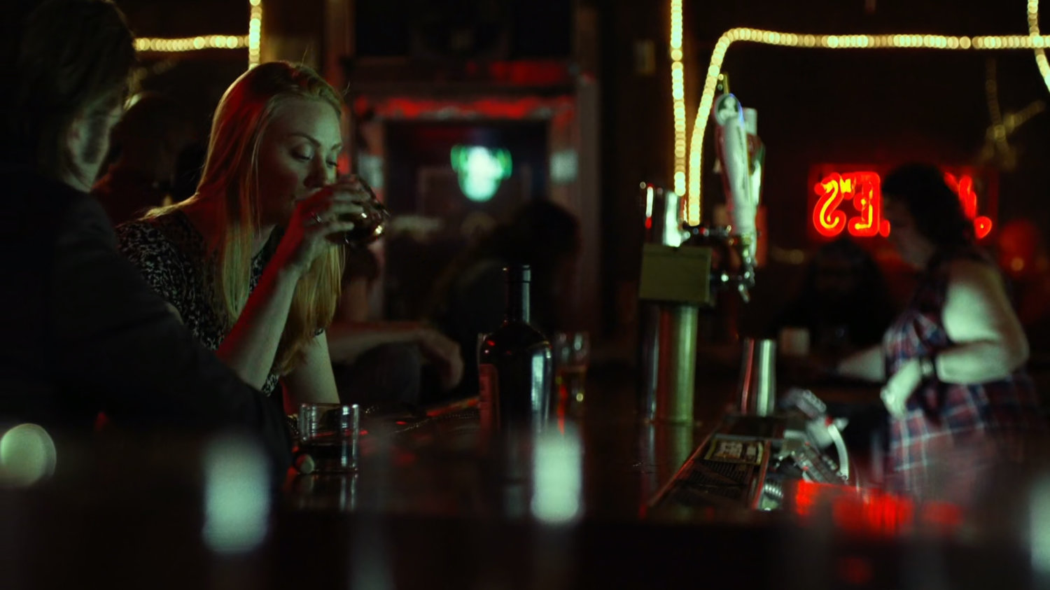 Karen & Foggy inside Josie's bar.