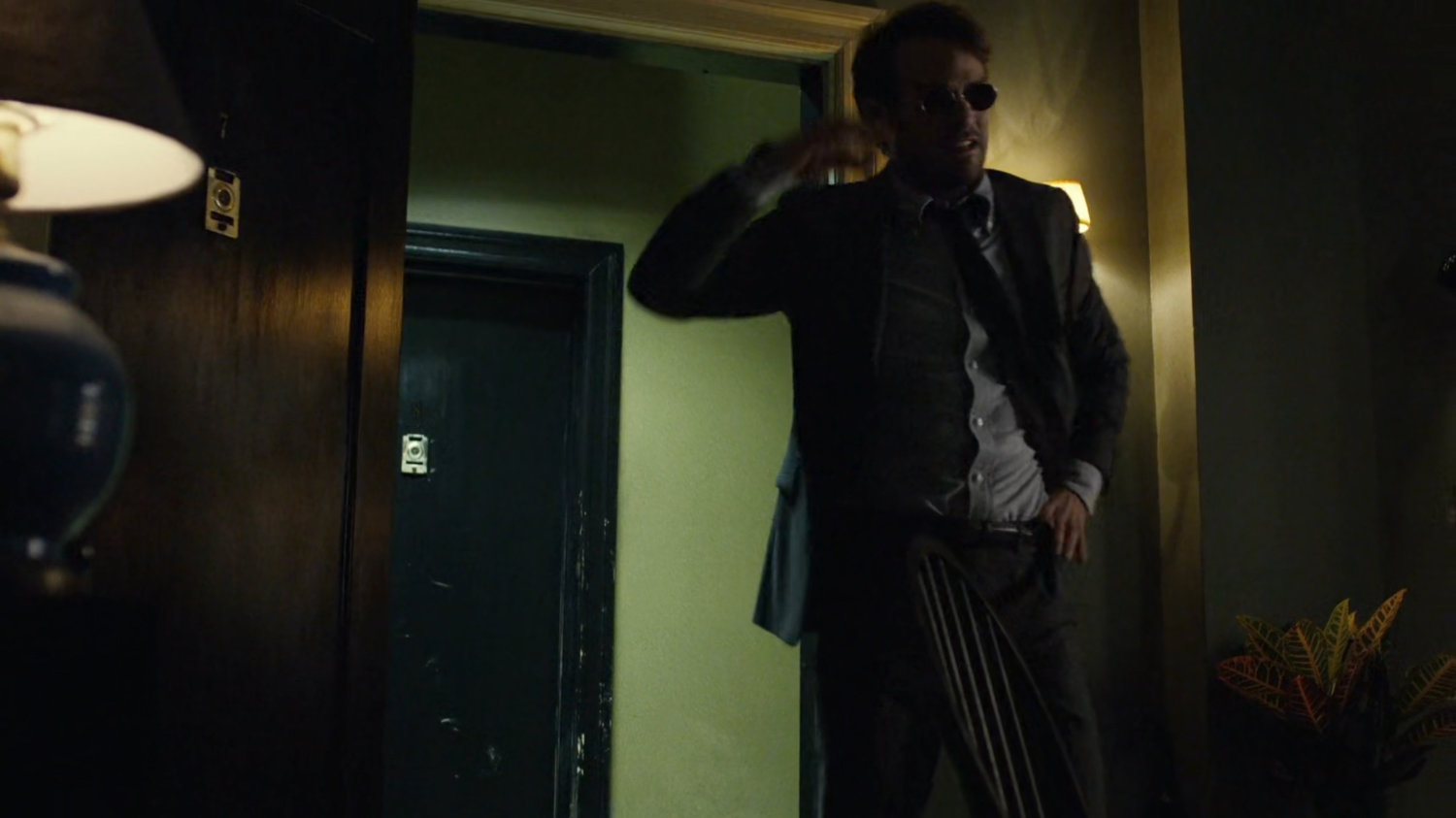 Matt enters Claire's co-worker's apartment.