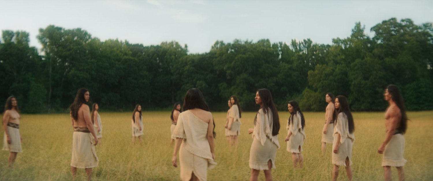 The original Choctaw tribe in a field.