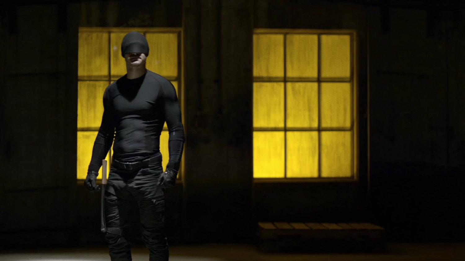 Daredevil inside warehouse at Pier 81.