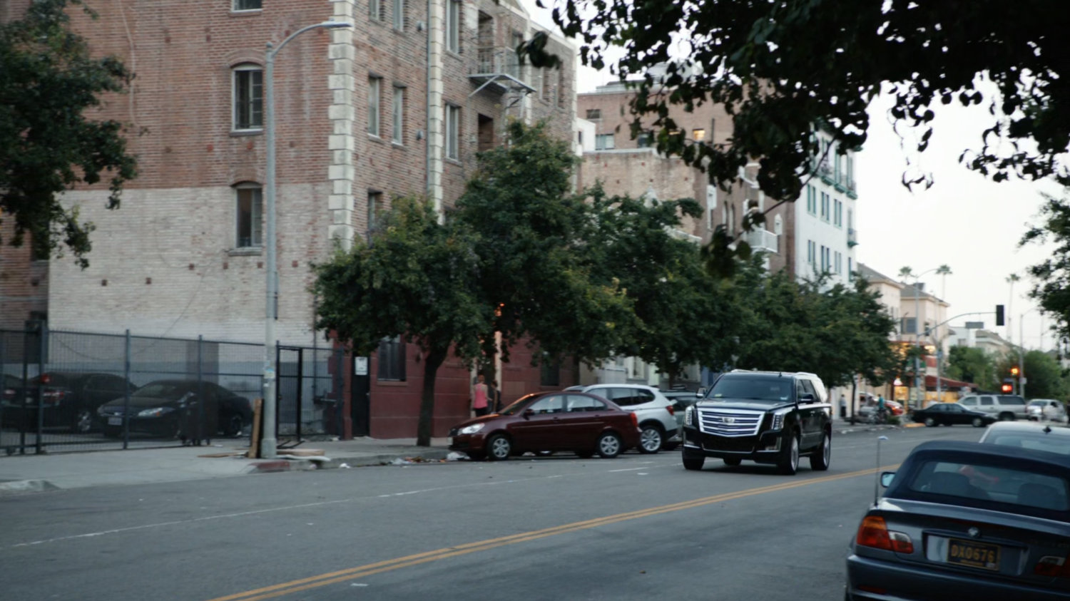 SUV drives along Washington DC street.