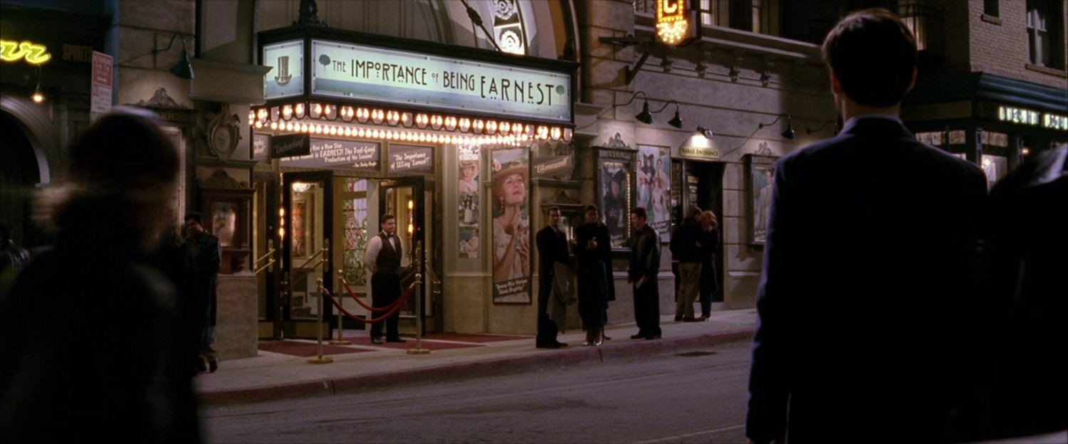 Exterior of Lyric Theater, text: The Importance of Being Earnest.