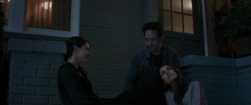 Scott, Hope, and Cassie on Maggie Lang's front porch.