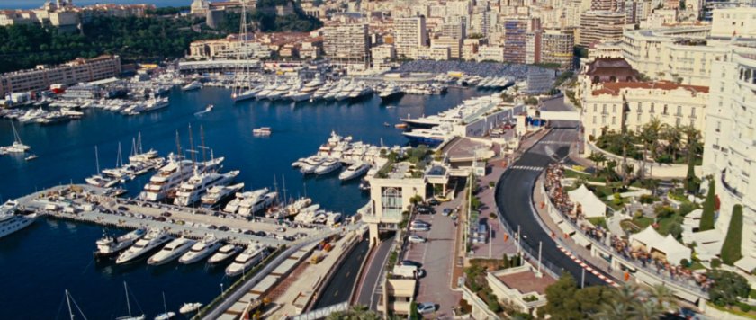 Aerial view of Monaco harbor.