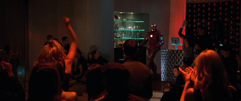 Party inside of Tony Stark's house.