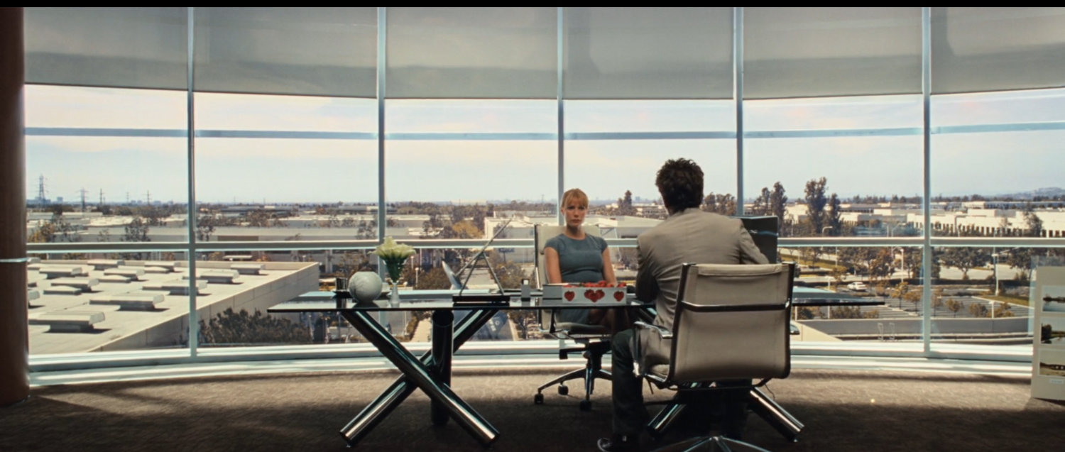 Pepper Potts in the CEO's office of Stark International.