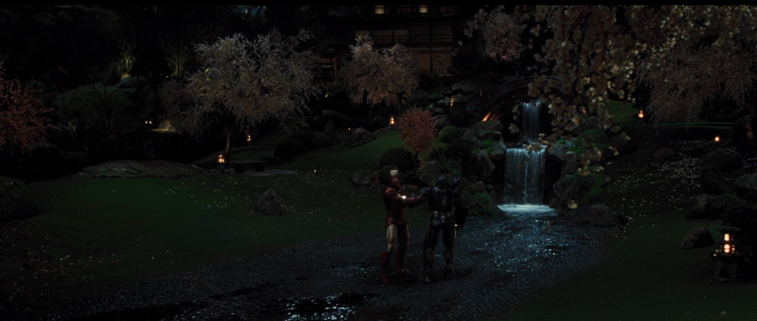 A recreation of the Huntington Gardens where Iron Man and War Machine fought Whiplash.