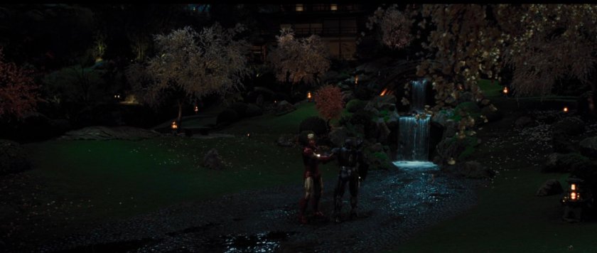 A recreation of the Huntington Gardens where Iron Man and War Machine fought Whiplash.