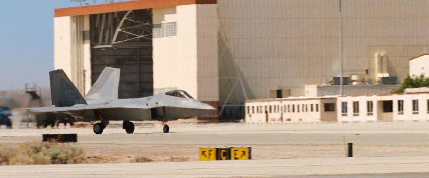 An jet on a runway at Edwards AFB.