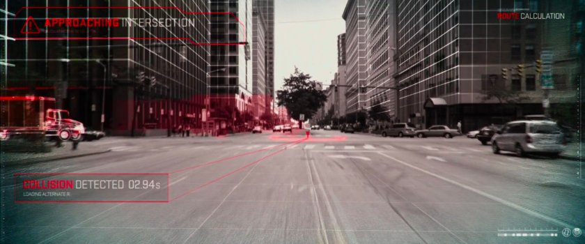 Computer POV of intersection, detecting alternate route.