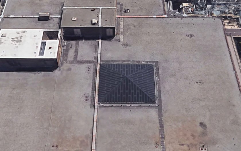 Google Satellite view of skylight on filming location.