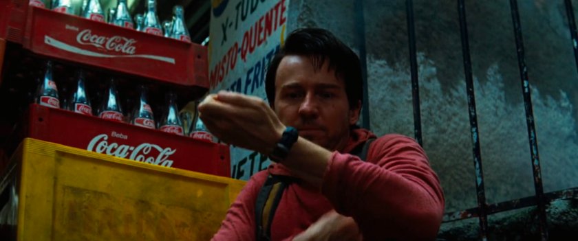 Bruce Banner checks his watch.