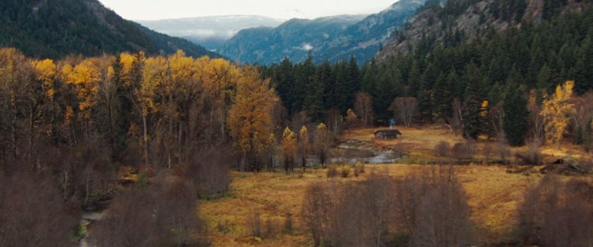 Brown autumn landscape in Bella Coola Valley.
