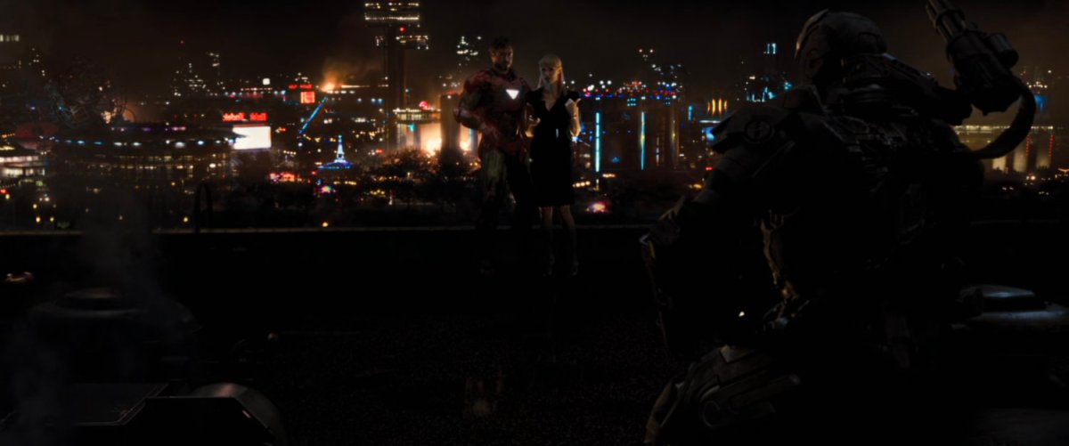 Nighttime view of Stark Expo in Flushing New York from nearby rooftop.