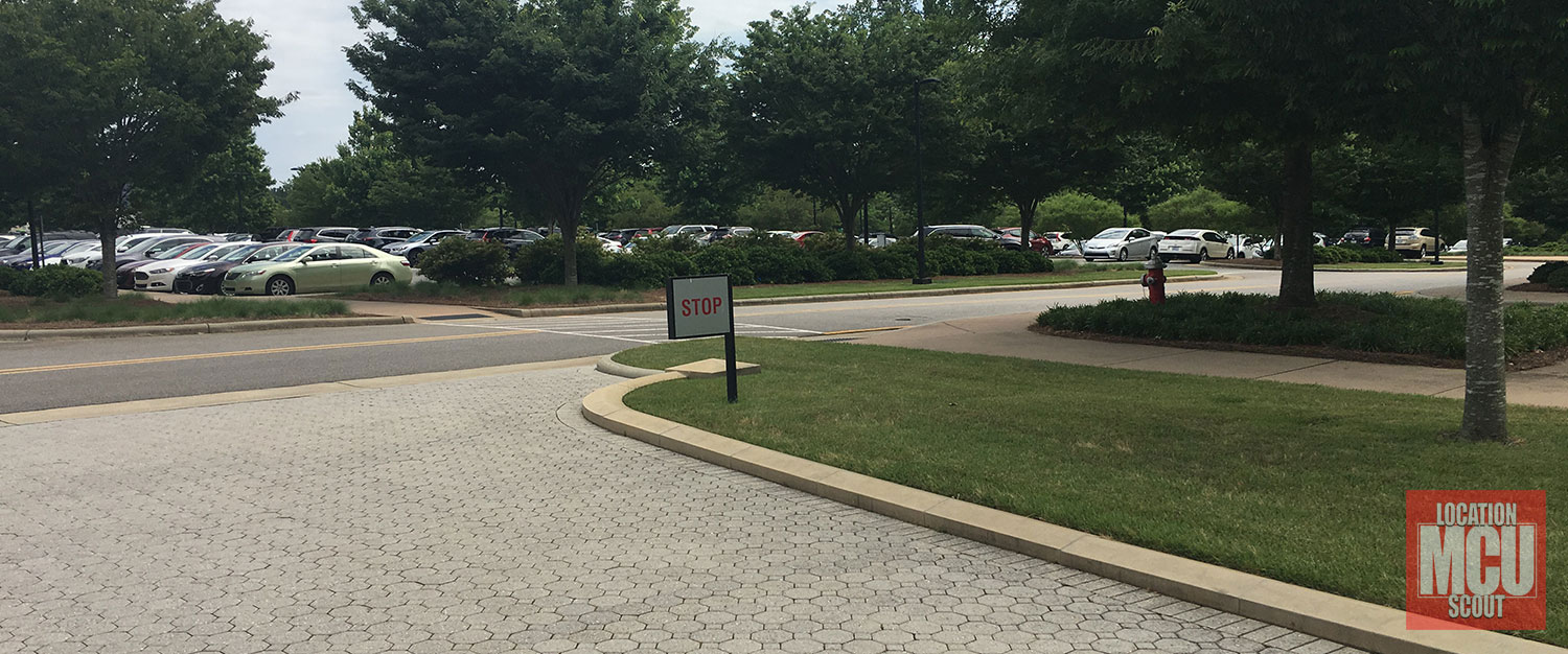 Exclusive image of filming location for exterior of Stark Industries driveway.