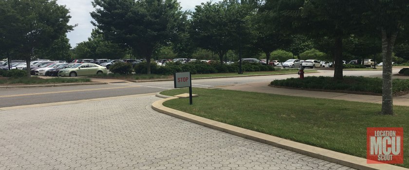 Exclusive image of filming location for exterior of Stark Industries driveway.