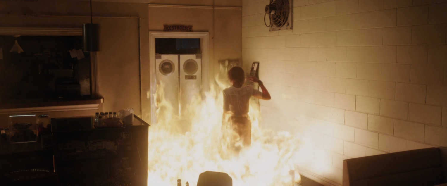 A fire inside the Rocky Top diner.