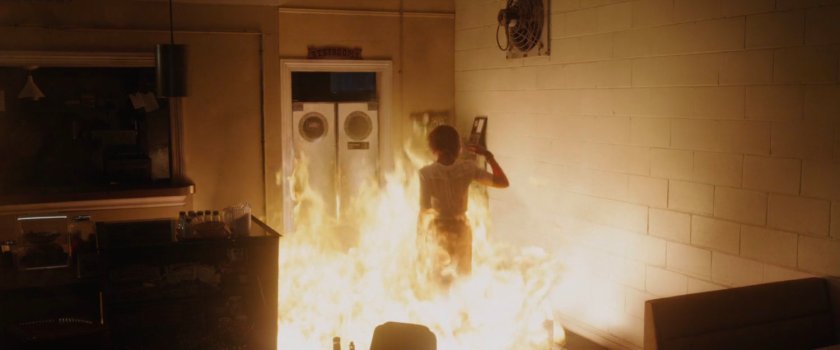 A fire inside the Rocky Top diner.