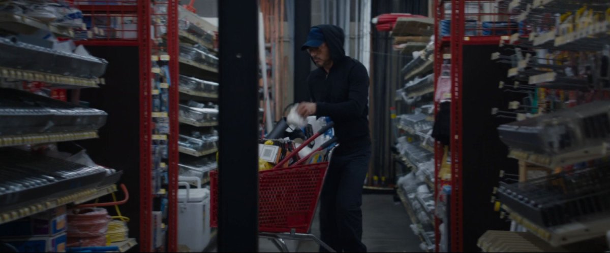 Tony Stark inside a hardware store.