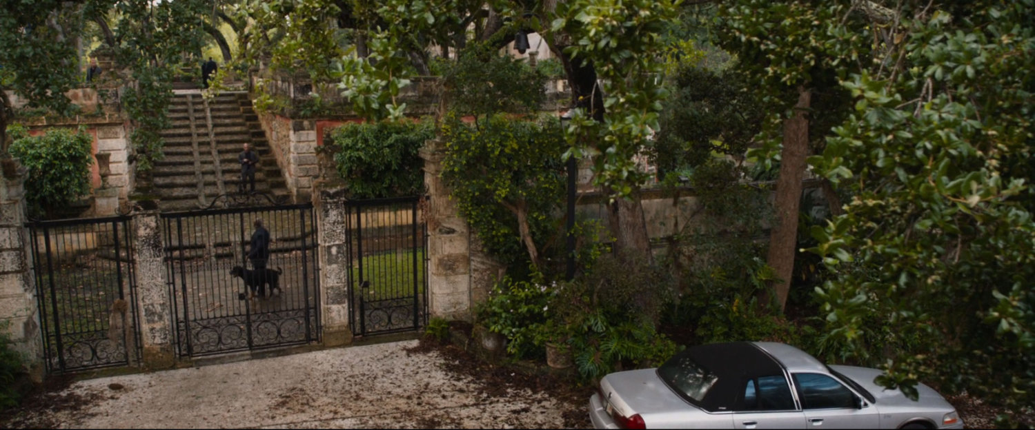 Exterior of Killian's mansion and gardens.