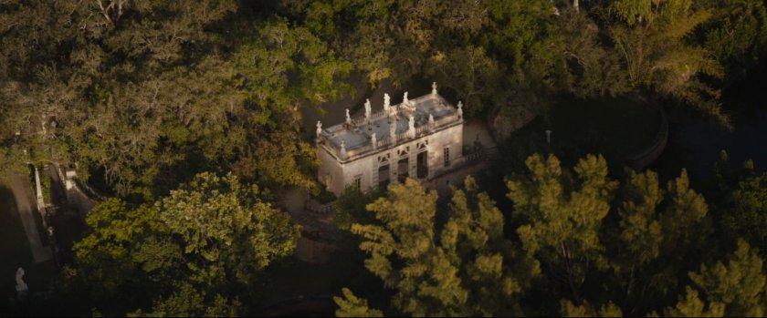 Aerial view of Killian's mansion.