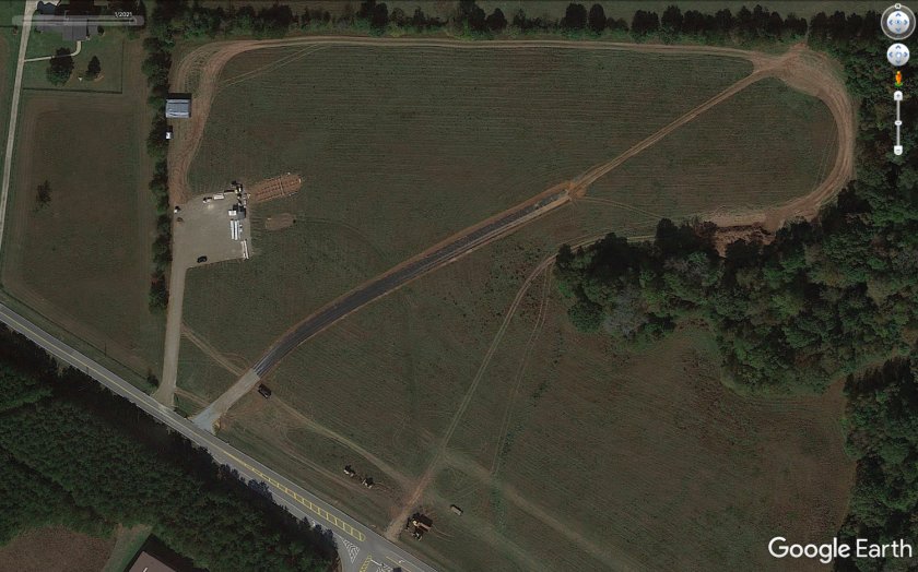 Satellite view of field where the SWORD encampment was filmed in Georgia.