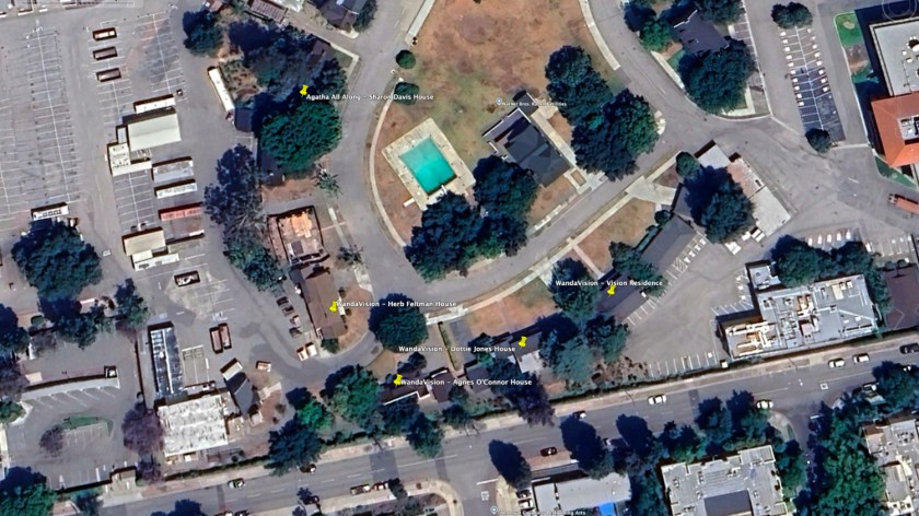 Satellite image of Warner Ranch facility showing location of houses.