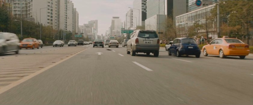 POV of Cap's shield on a Seoul Korea street.
