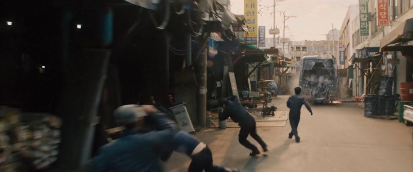 Speeding train jumps off tracks and races through pedestrian street.