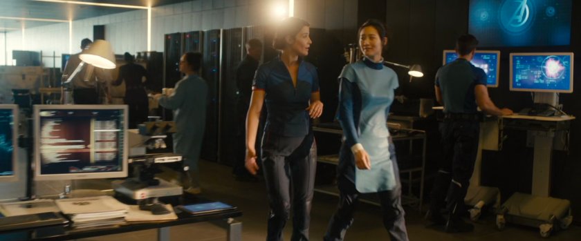 Interior of the Avengers Facility with Maria Hill and Dr Cho.