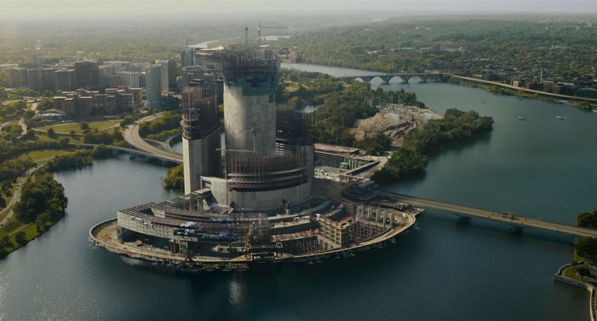 The Triskelion under construction.