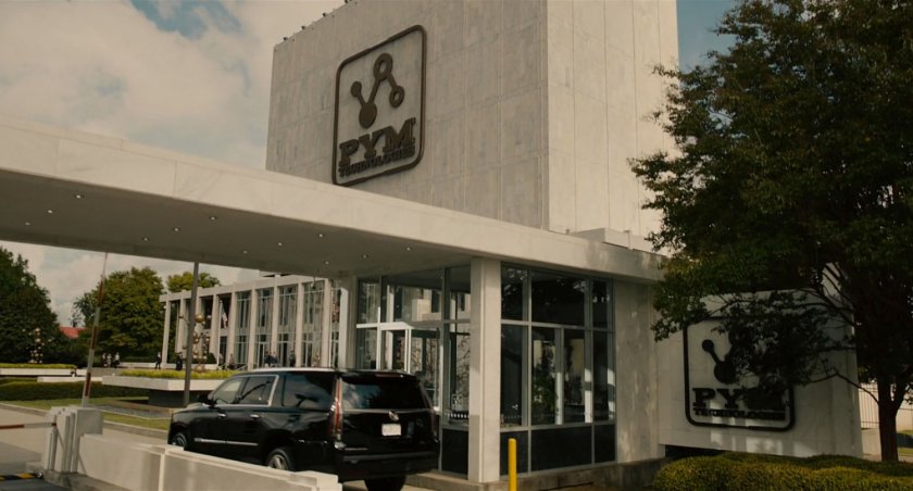 Exterior of Pym Technologies security station.