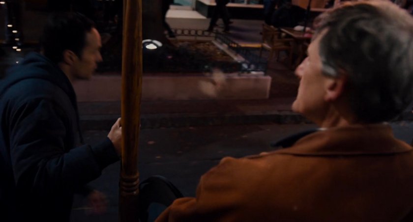 Scott on a street car.