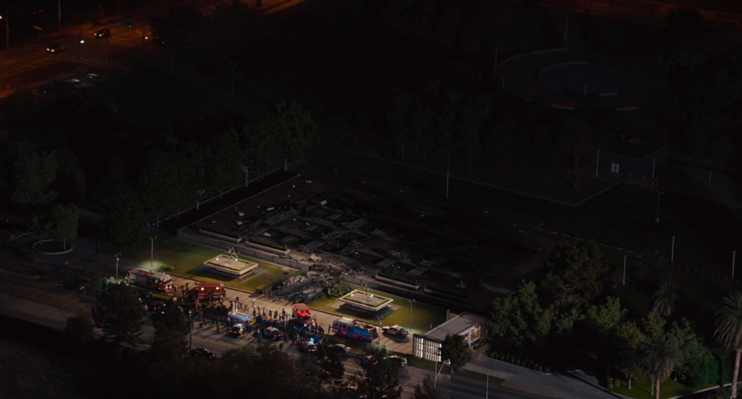 Aerial view of former Pym Technologies location and road.