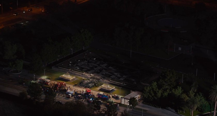 Aerial view of former Pym Technologies location and road.