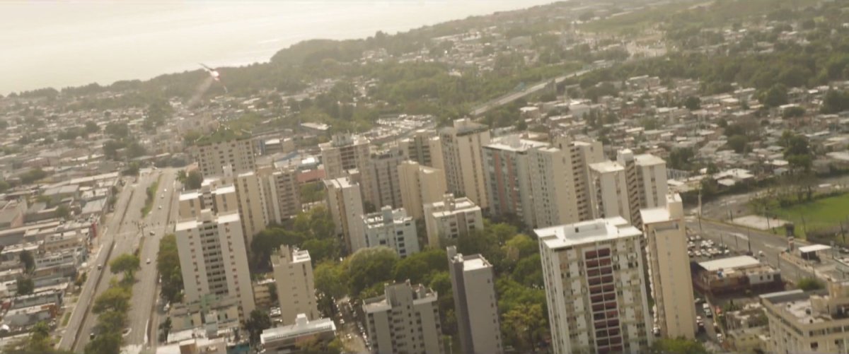 Aerial view of Lagos apartment buiuldings.