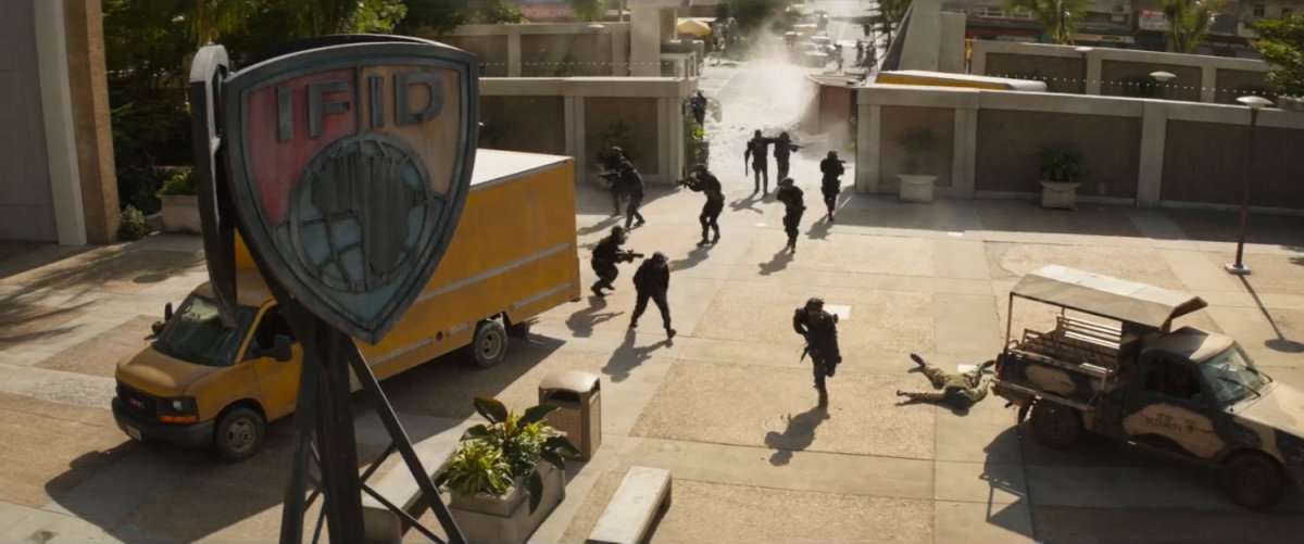 High angle shot of terrorists storing the IFID in Lagos.