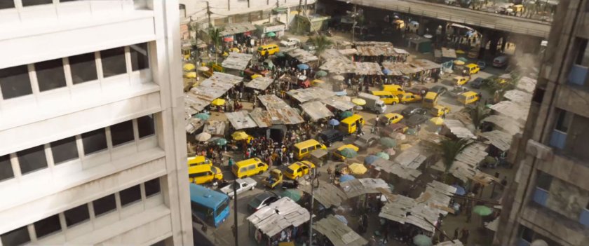 Aerial view of Lagos marketplace.