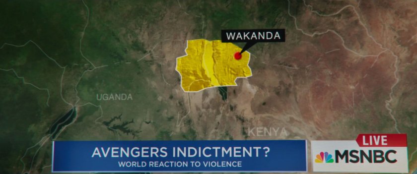MSNBC map of Africa showing location of Wakanda.
