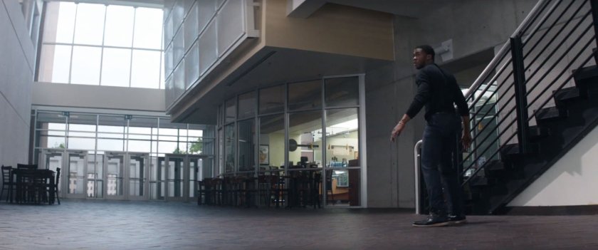 T'Challa in the lobby of Joint Counter Terrorist Centre.