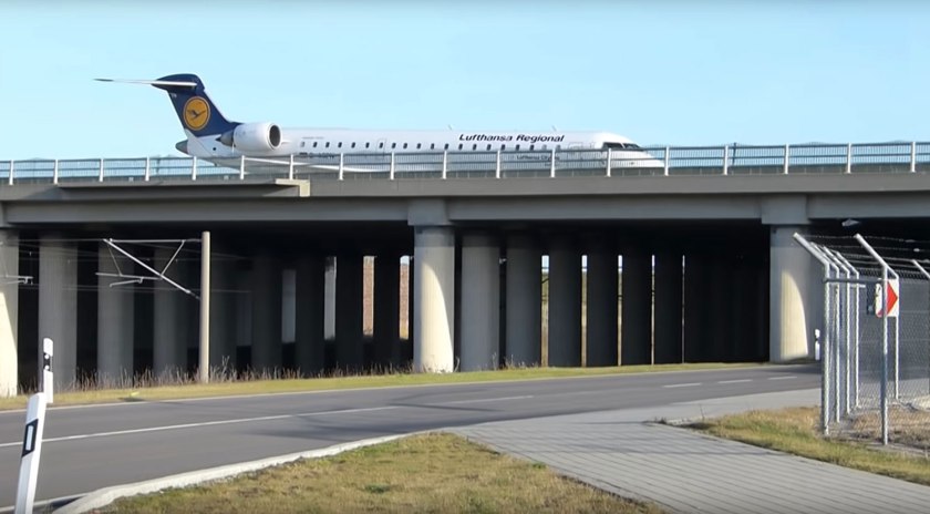 Google Street View of filming location underpass by airport.