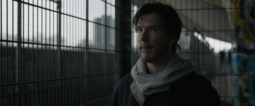 Stephen Strange confronts Jonathan Pangborn at an urban basketball court.