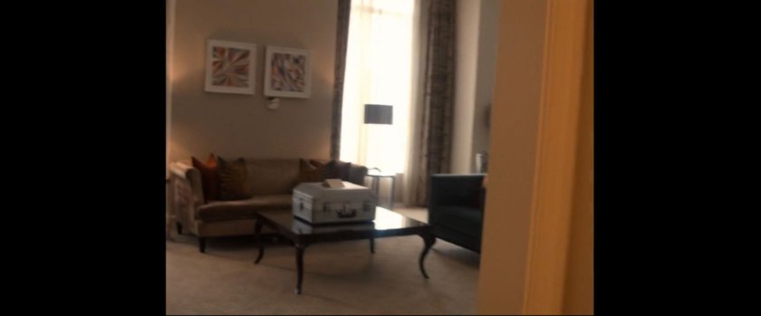 Interior of hotel room.