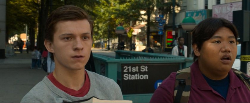 Close up of Peter and Ned on New York sidewalk by 21st Street Station.