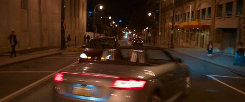 Car swerving on New York street.