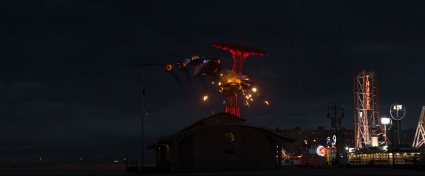 Explosion by tilt-a-whirl at Coney Island.