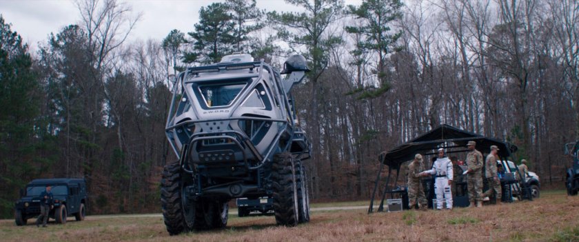 Monica gets suited up in spacesuit to use the SWORD rover.